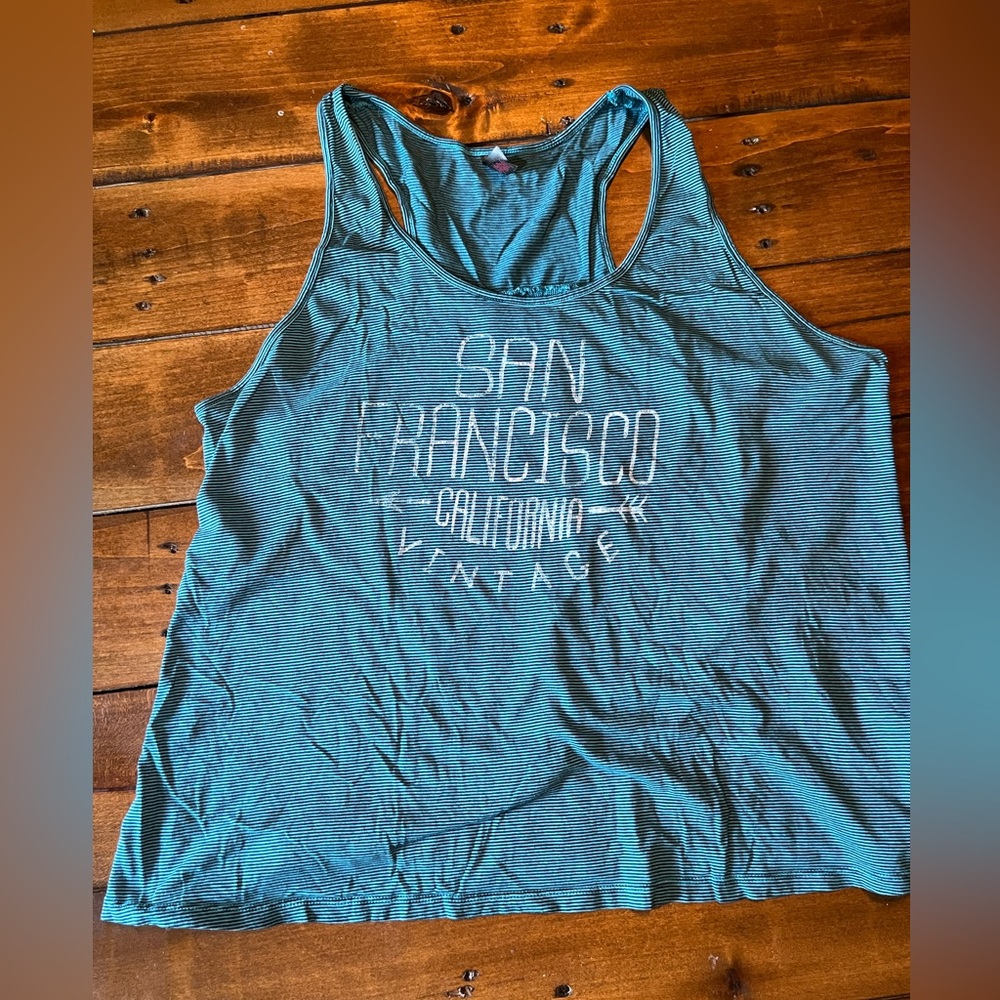 San Francisco Graphic Racerback Tank Top - Teal